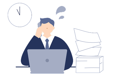 忙しい従業員の画像