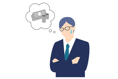 費用に悩む従業員の画像