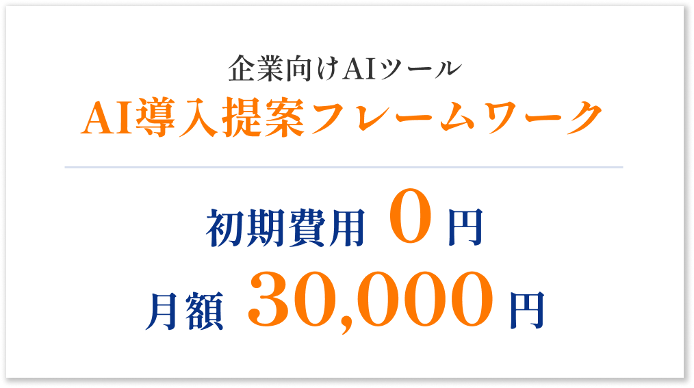 初期費用0円|月額30,000円