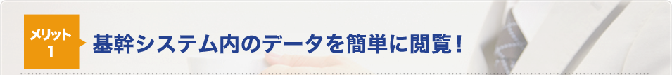 メリット1基幹システム内のデータを簡単に閲覧！