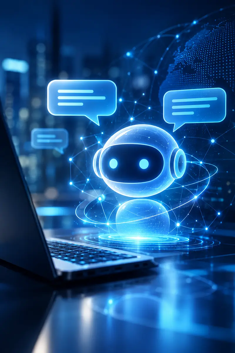 AIチャットボットによる問い合わせ自動対応のイメージ